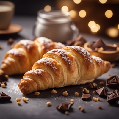 Puff-pastry croissant, filled with chocolate