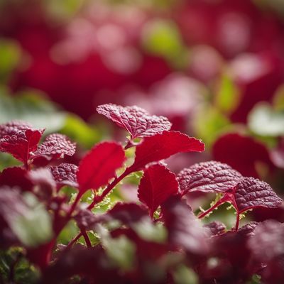 Red mustard leaves and similar-