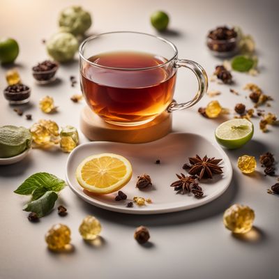 Tea infusion with added flavouring ingredients