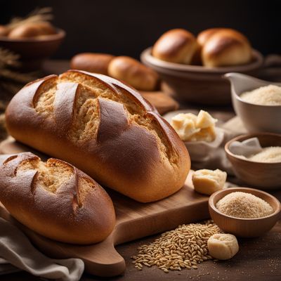 Wheat bread and rolls, white with maize