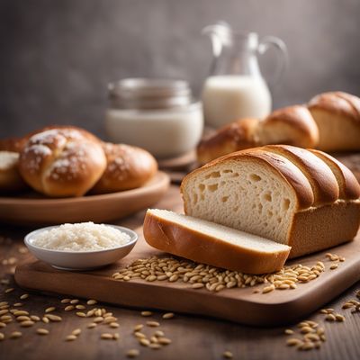 Wheat bread and rolls, white with rice