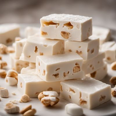 White nougat mass