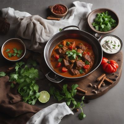 Afghan Lamb Stew with Spices and Creamy Yogurt Sauce