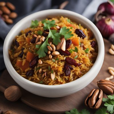 African-inspired Spiced Rice with Mixed Nuts and Dried Fruits