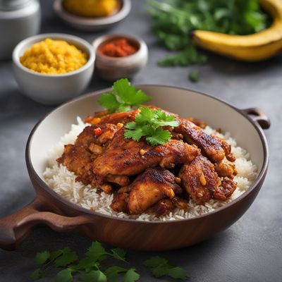 African-style Spiced Chicken with Rice and Fried Plantains