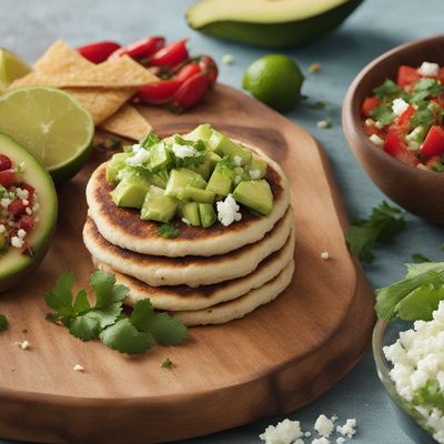 Arepa Santandereana with Guacamole and Queso Fresco