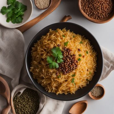 Assyrian-style Spiced Rice with Lentils and Fried Onions