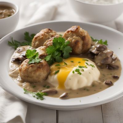 Austrian Serviettenknödel with Mushroom Sauce