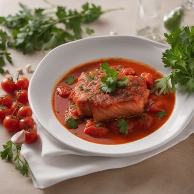 Bacallà a la llauna with Tomato and Garlic Sauce