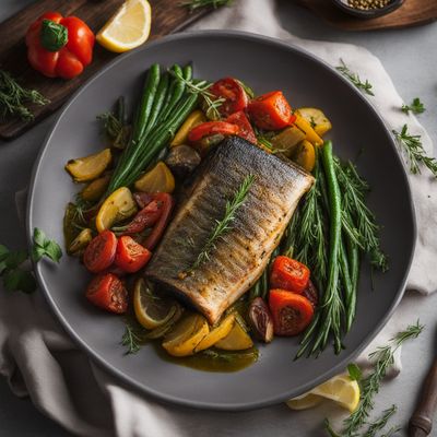 Baked Sea Bass with Mediterranean Flavors