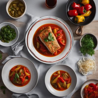 Balearic-style Hake with Potatoes and Peppers