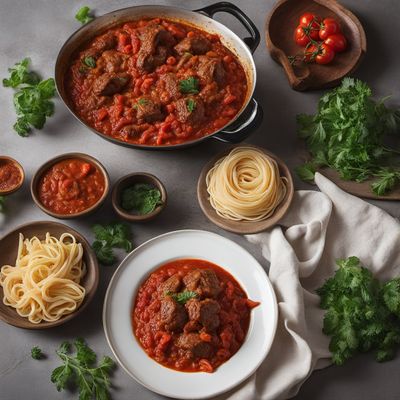 Balkan-style Lamb Capunti with Tomato Sauce