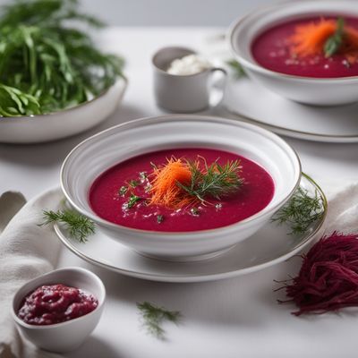 Beetroot Soup with Sour Cream and Dill