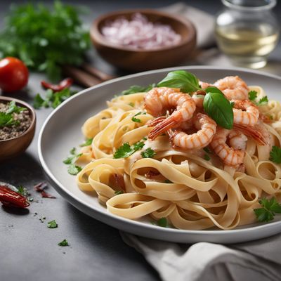 Belarusian-style Tagliatelle with Calamari and Scampi