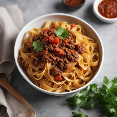 Bengali-style Tagliatelle with Spiced Meat Sauce