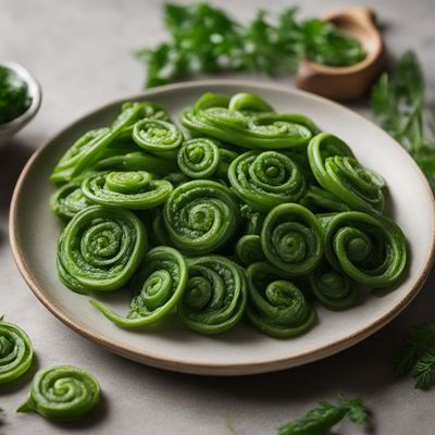 Boiled Fiddleheads with Herb Butter