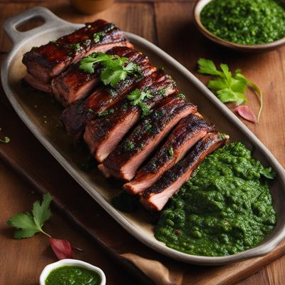 Bolivian Spiced Pork Ribs with Chimichurri Sauce