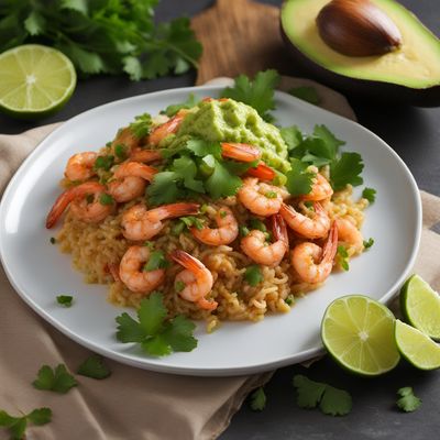 Bolón de Verde with Shrimp and Avocado Salsa