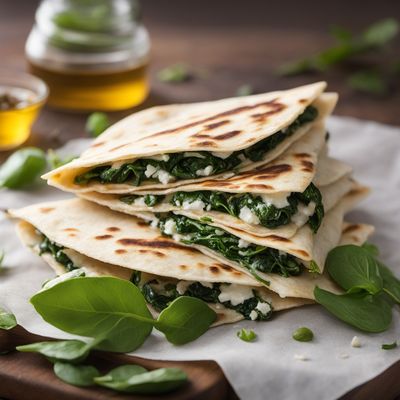 Burundian Spinach and Goat Cheese Quesadilla