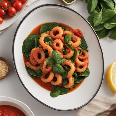 Calamari in Zimino with Tomato and Spinach Sauce