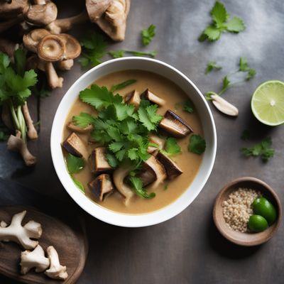 Cambodian-style Coconut Soup with Mushrooms and Tofu
