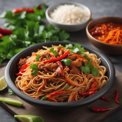 Cameroonian Spicy Noodle Stir-Fry