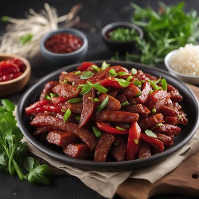 Caribbean Chinese Sausage Stir-Fry