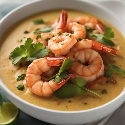 Caribbean Coconut Funche with Spiced Shrimp