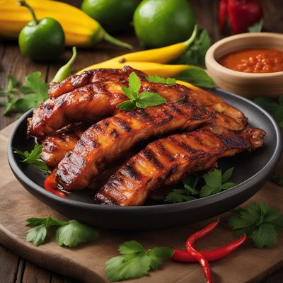 Caribbean Grilled Pigtail with Spicy Mango Glaze