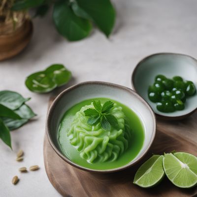 Chè đậu xanh with Coconut Cream and Pandan Jelly