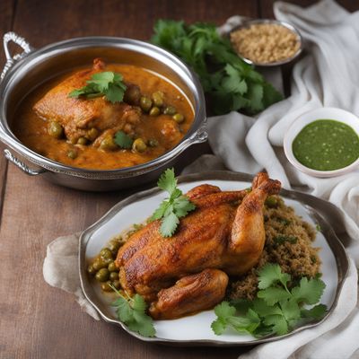 Chettinad-style Olive Stuffed Chicken Tajine