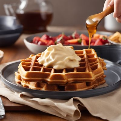 Chicken and Waffles with Maple Butter Sauce