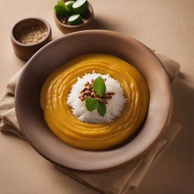 Coconut Sticky Rice with Pumpkin Custard