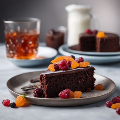 Colombian Chocolate Cake with Rum and Dried Fruits