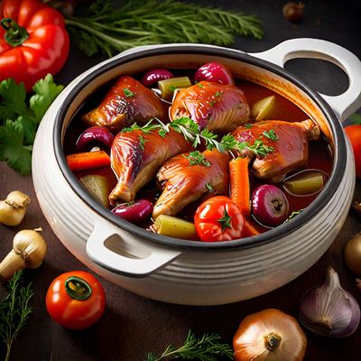 Greek-style Coq au Vin