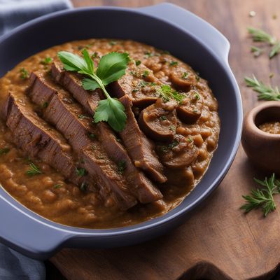 Creamy Eggplant Puree with Grilled Meat