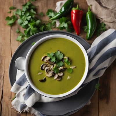 Creamy Mushroom and Poblano Soup