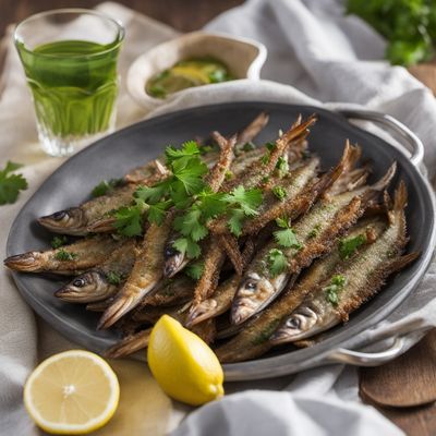 Crispy Fried Anchovies with Garlic and Lemon