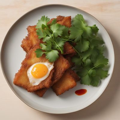 Crispy Fried Yam with Egg