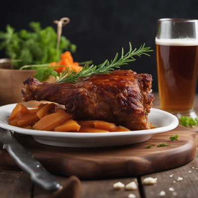 Crispy German Pork Knuckle with Beer Sauce