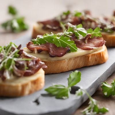 Crispy Provolone and Anchovy Crostini