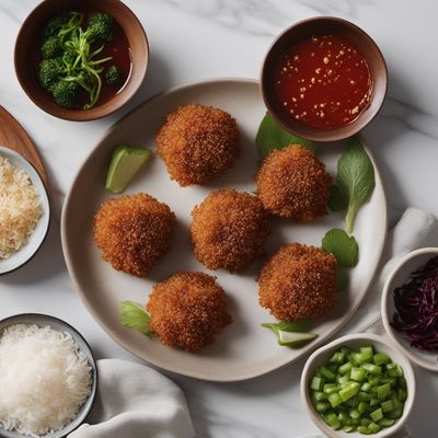 Crispy Rice Balls with Korean Twist