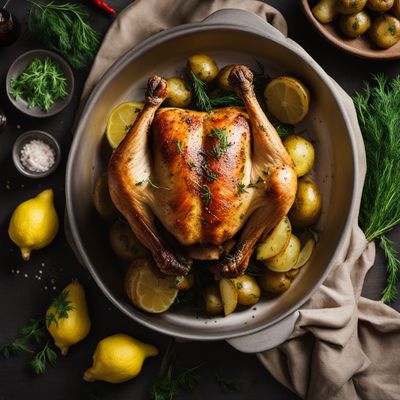 Czech-style Roasted Chicken with Herbs and Potatoes