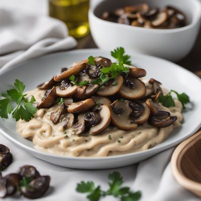 Danish-inspired Dhindo with Creamy Mushroom Sauce