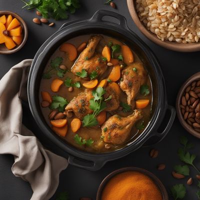 Dutch-inspired Chicken Tajine with Apricots and Almonds