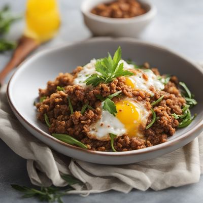 Dutch-Style Fried Eggs with Spiced Ground Meat