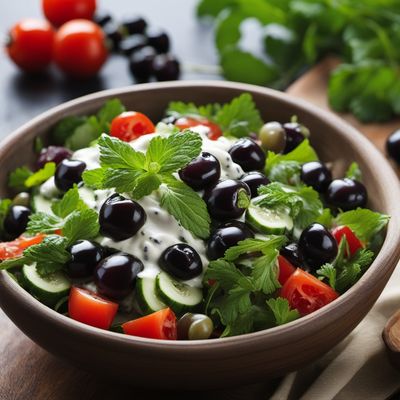 Egyptian Black Olive Salad with Yogurt Dressing