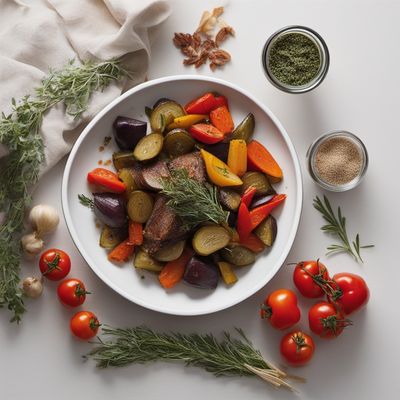 Faraona al Barolo with Roasted Vegetables