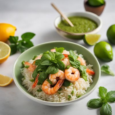 Floribbean Pesto Shrimp with Coconut Rice