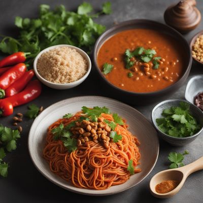 Gambian-inspired Łazanki with Peanut Sauce